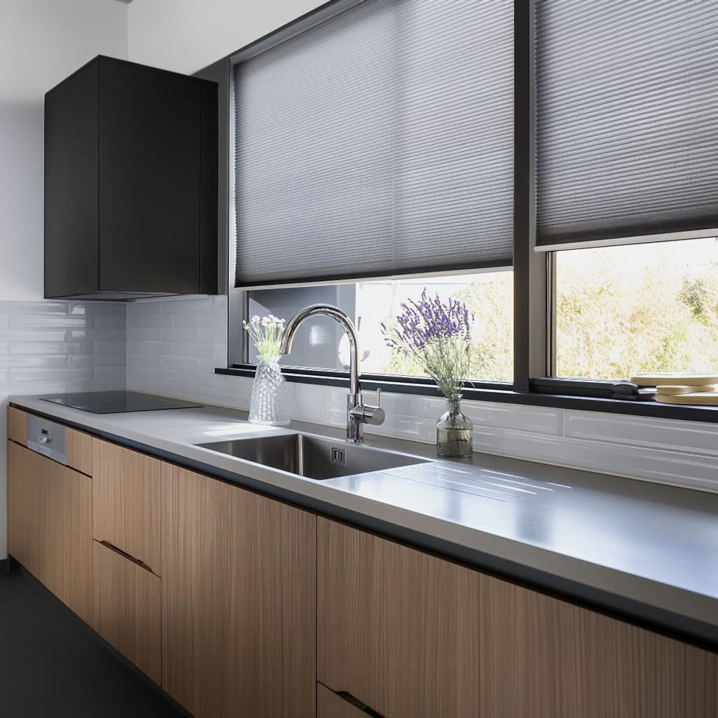 Mutfak Plise Perdeleri – Güneşi Keser, Yağ Tutmaz, Modern Görünüm