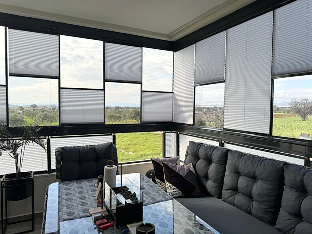 Cam Balkon İçin Güneş Kırıcı Plise Perde