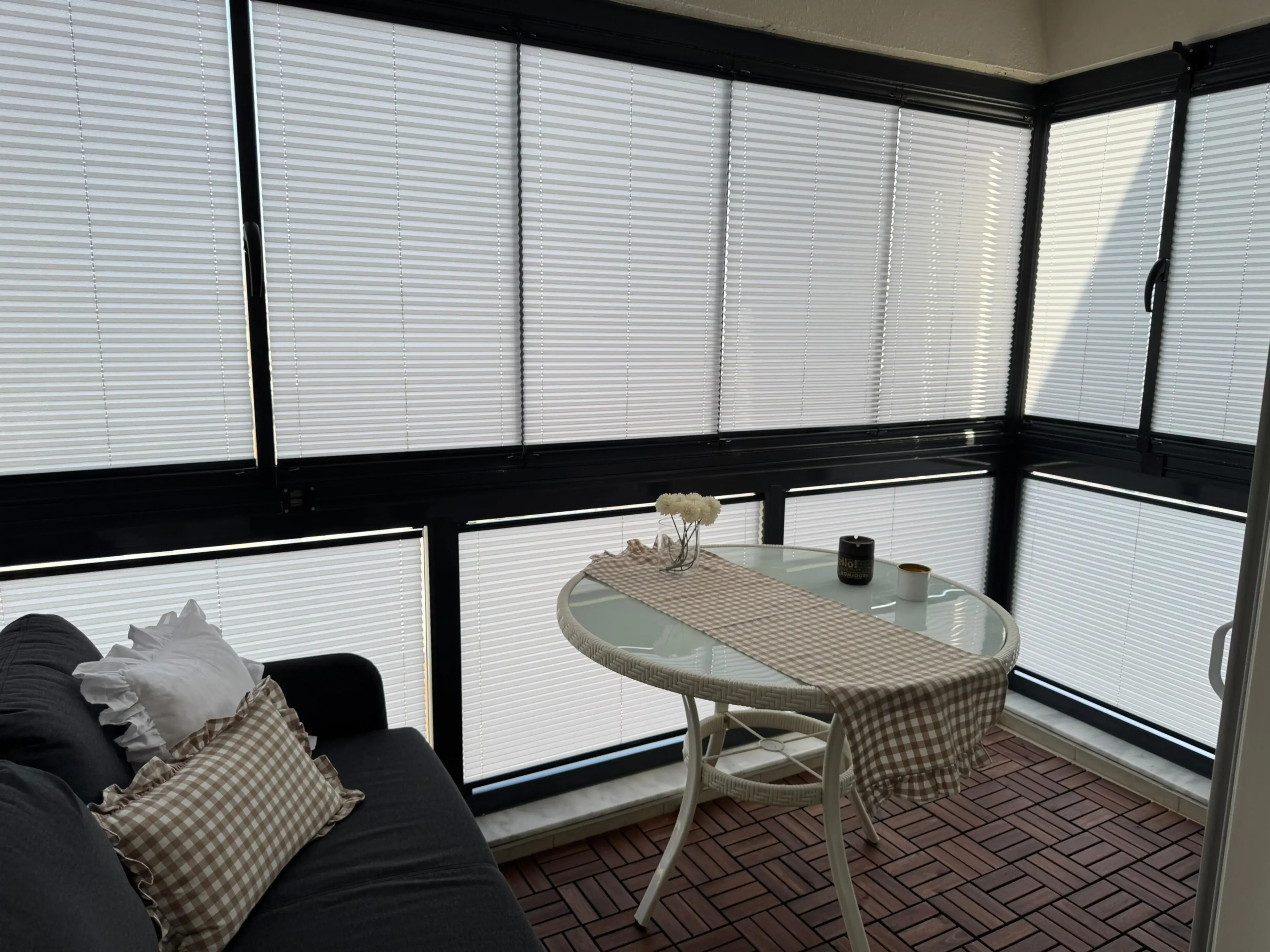 Cam Balkon İçin Güneş Kırıcı Plise Perde