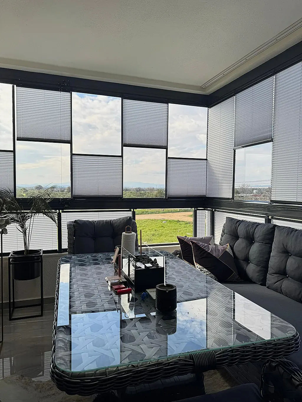 Cam Balkon İçin Güneş Kırıcı Plise Perde