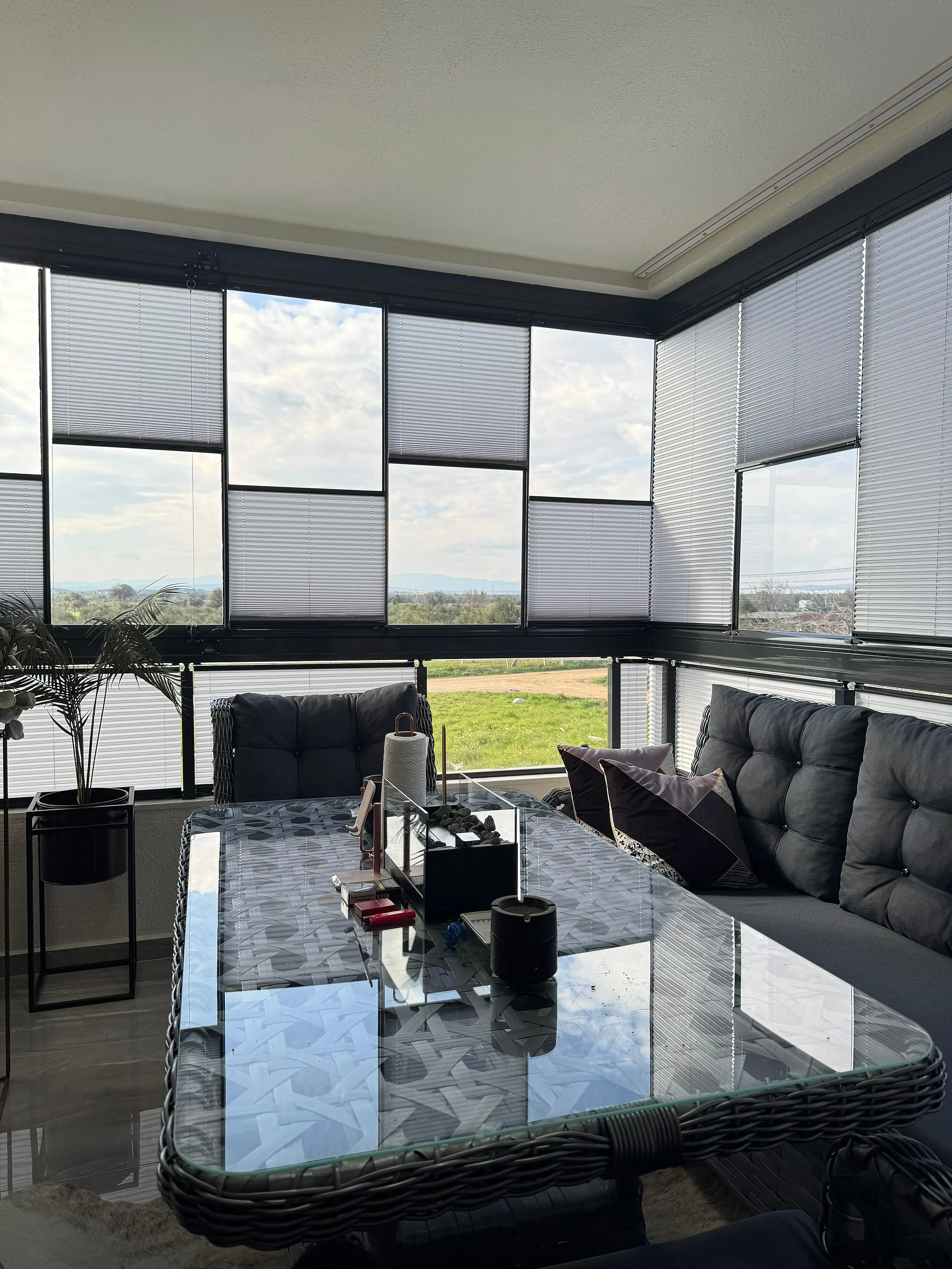 Cam Balkon İçin Güneş Kırıcı Plise Perde