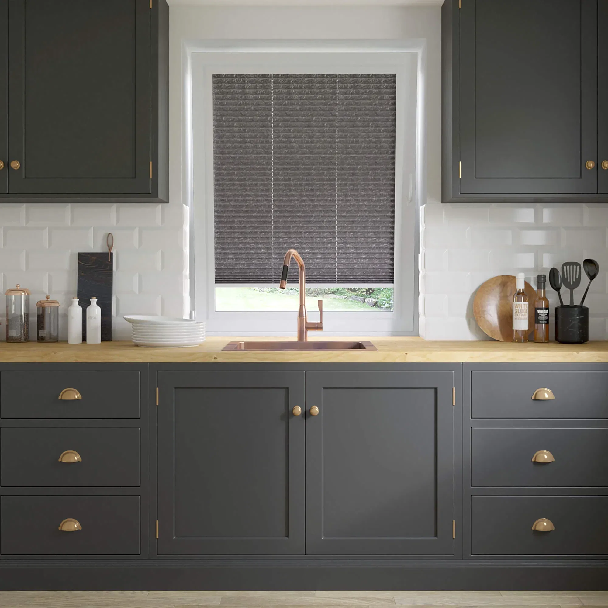 Mutfak Plise Perdeleri – Güneşi Keser, Yağ Tutmaz, Modern Görünüm